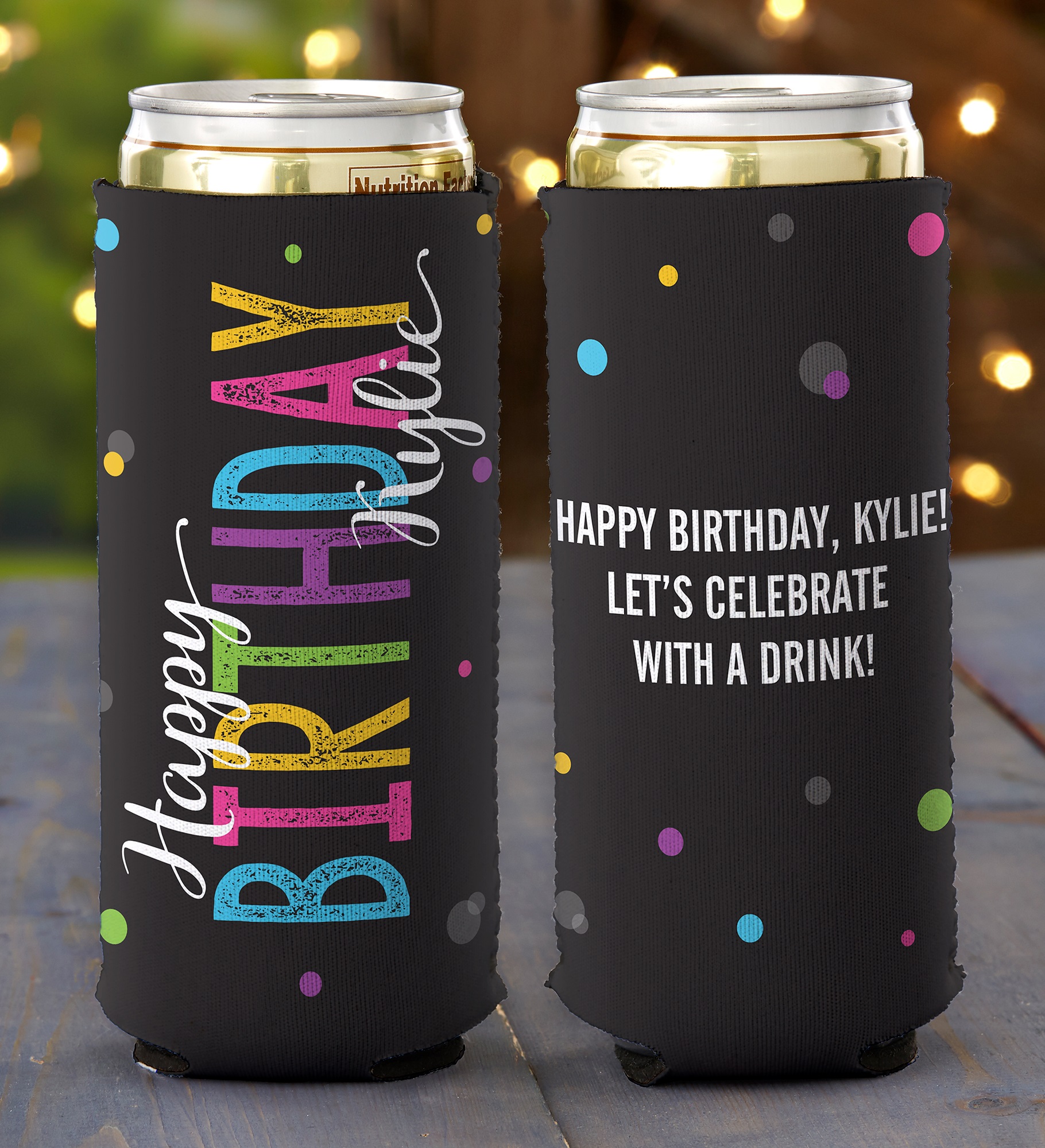 Bold Birthday Personalized Slim Can Cooler